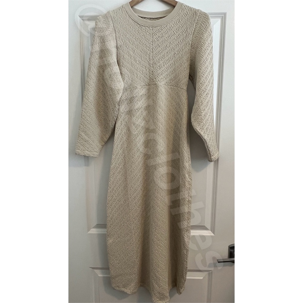 Free People NWOT Gabby Seamless Midi Dress Wet Plaster Ivory/Cream M/L - Picture 7 of 13